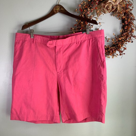 Fairway & Greene Men's Washed Cotton Silk Golf Short Sz 40 in Sunrise Pink - Picture 1 of 12